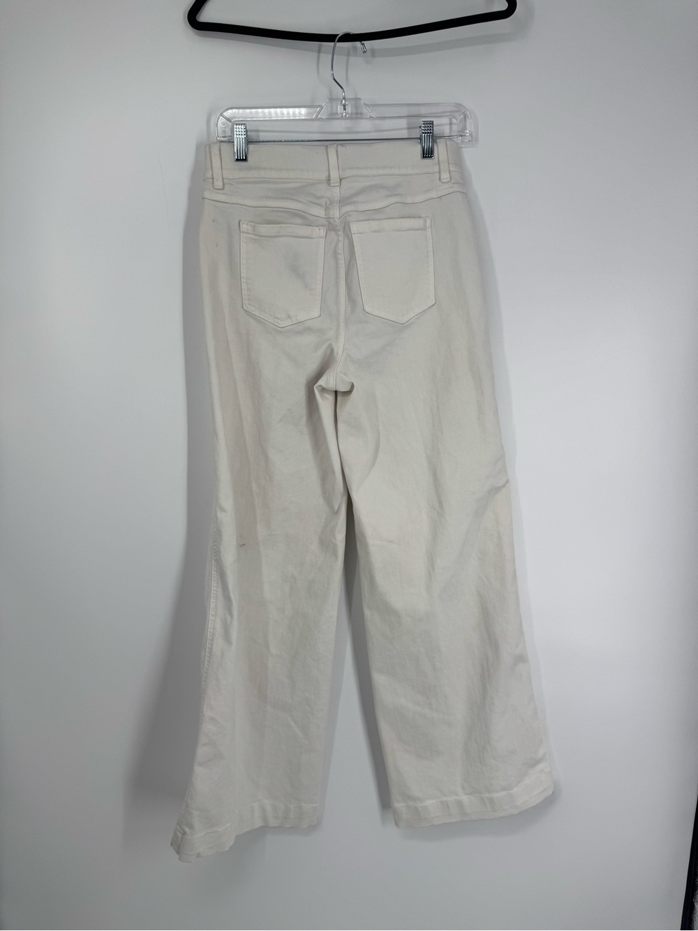SPANX White Pull-On Wide Leg Denim Pants Size Medium - Picture 7 of 10